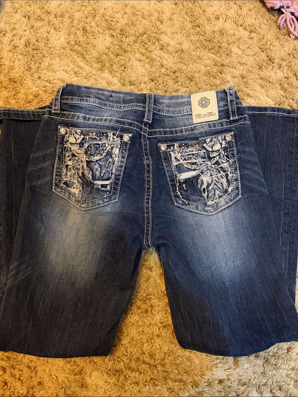 Miss Me Two-Tone Dark & Medium Wash Bootcut Jeans - Picture 3 of 3